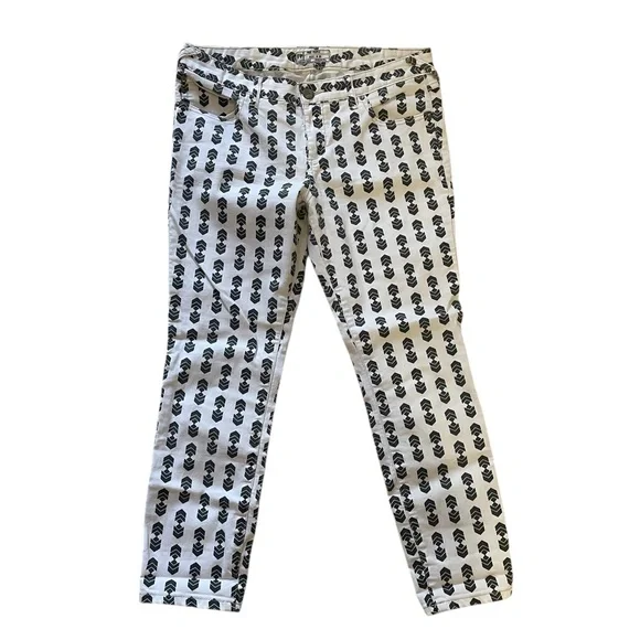 Free People Black and White bold cool girl  Patterned Skinny Jeans, size 30 - Picture 8 of 8